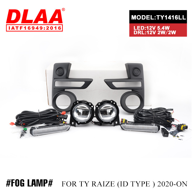 Aplicable a la luz de niebla de Toyota RAIZE, luz diurna de dos colores, conjunto frontal LED, luz de barra de conducción diurna