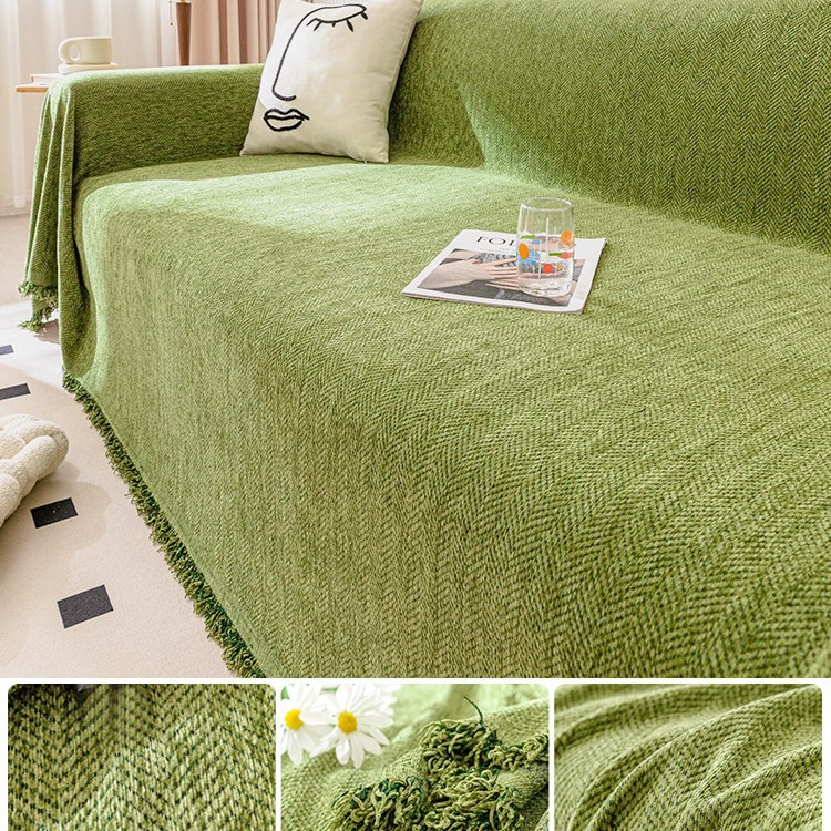 Herringbone toallas de sofá 2024 nuevo sofá cojín de tela de cubierta cuatro estaciones de alto nivel general sensación de cubierta completa mantas de sofá