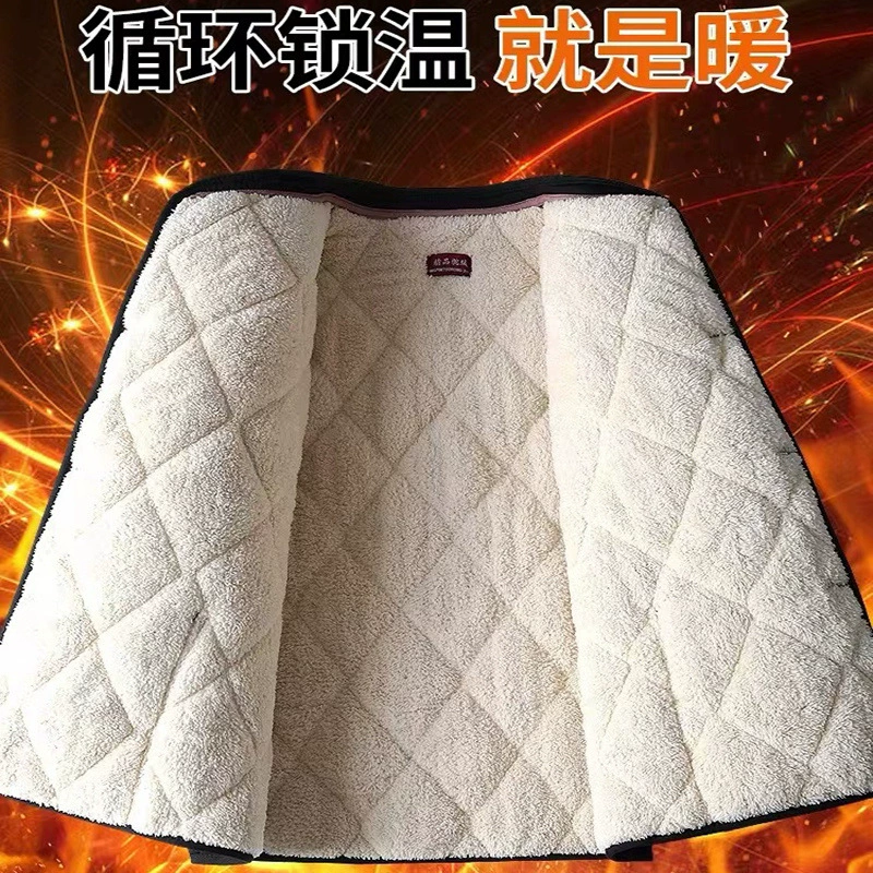 Men's set for elderly, trousers, velvet down jacket, for middle age