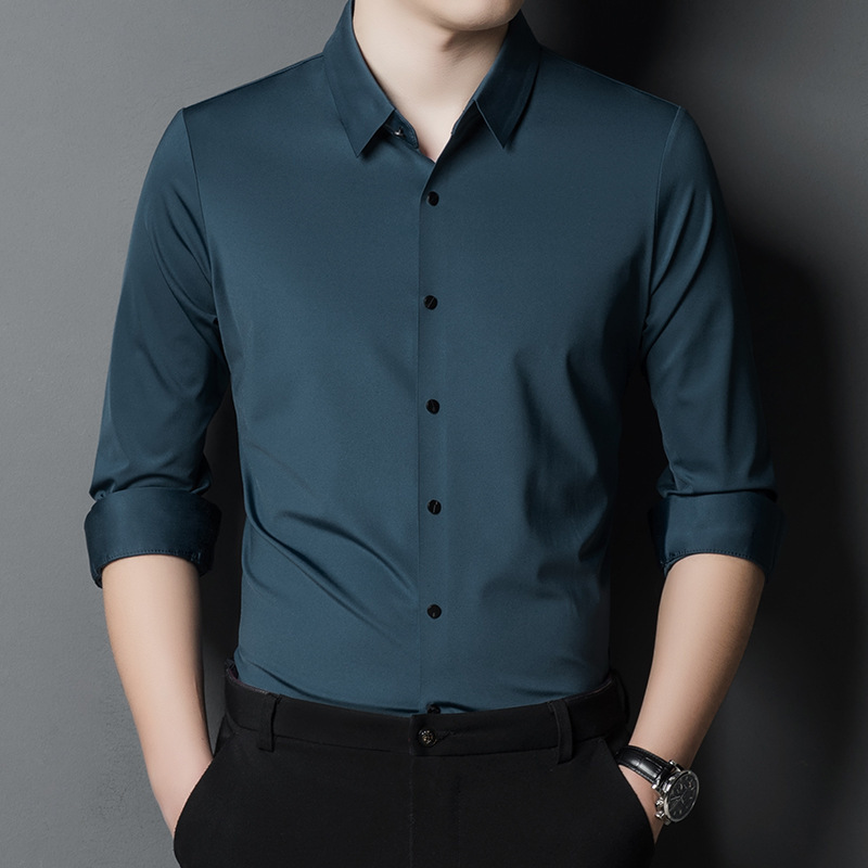 Brand Men's Shirt Long-Sleeved Square Collar 2026 Spring and Autumn New Style Business Casual Loose Top Solid Color Versatile Shirt Brand Men's Shirt Long-Sleeved Square Collar 2026 Spring and Autumn New Style Business Casual Loose Top Solid Color Versatile Shirt