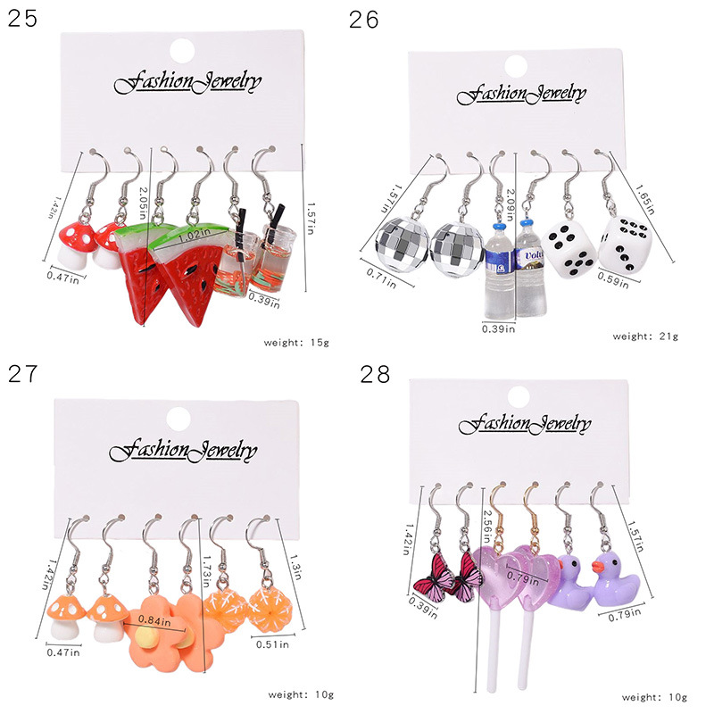 1 Set Cartoon Style Cute Cup Heart Shape Flower Arylic Resin Drop Earrings display picture 15