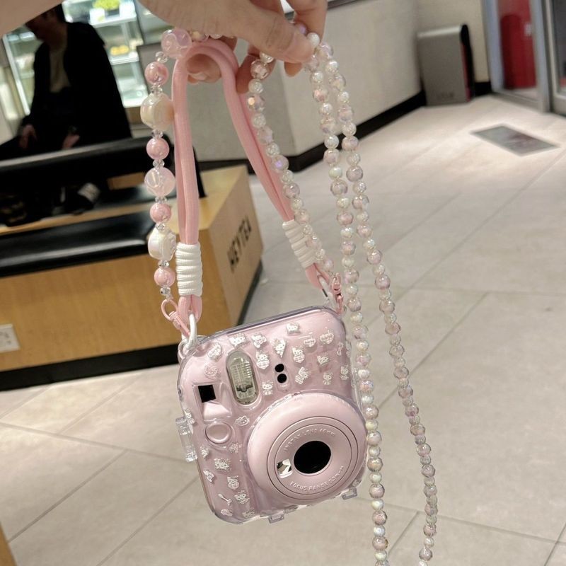 【mini12透明外壳】instax水晶壳拍立得硬壳相机保护壳壳子链条潮