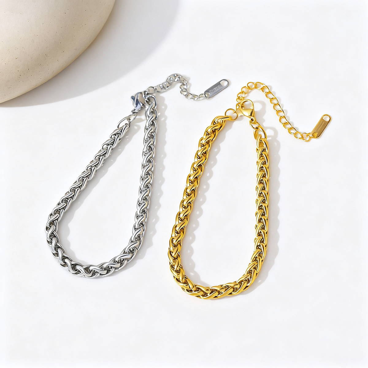 Pulsera de cadena de moda transfronteriza europea y americana INS, joyería de acero inoxidable chapada en oro auténtico._voghion.com