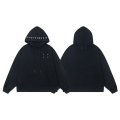 Maison Margiela马吉拉MM6新款24宽松数字刺绣胸前四角标连帽卫衣
