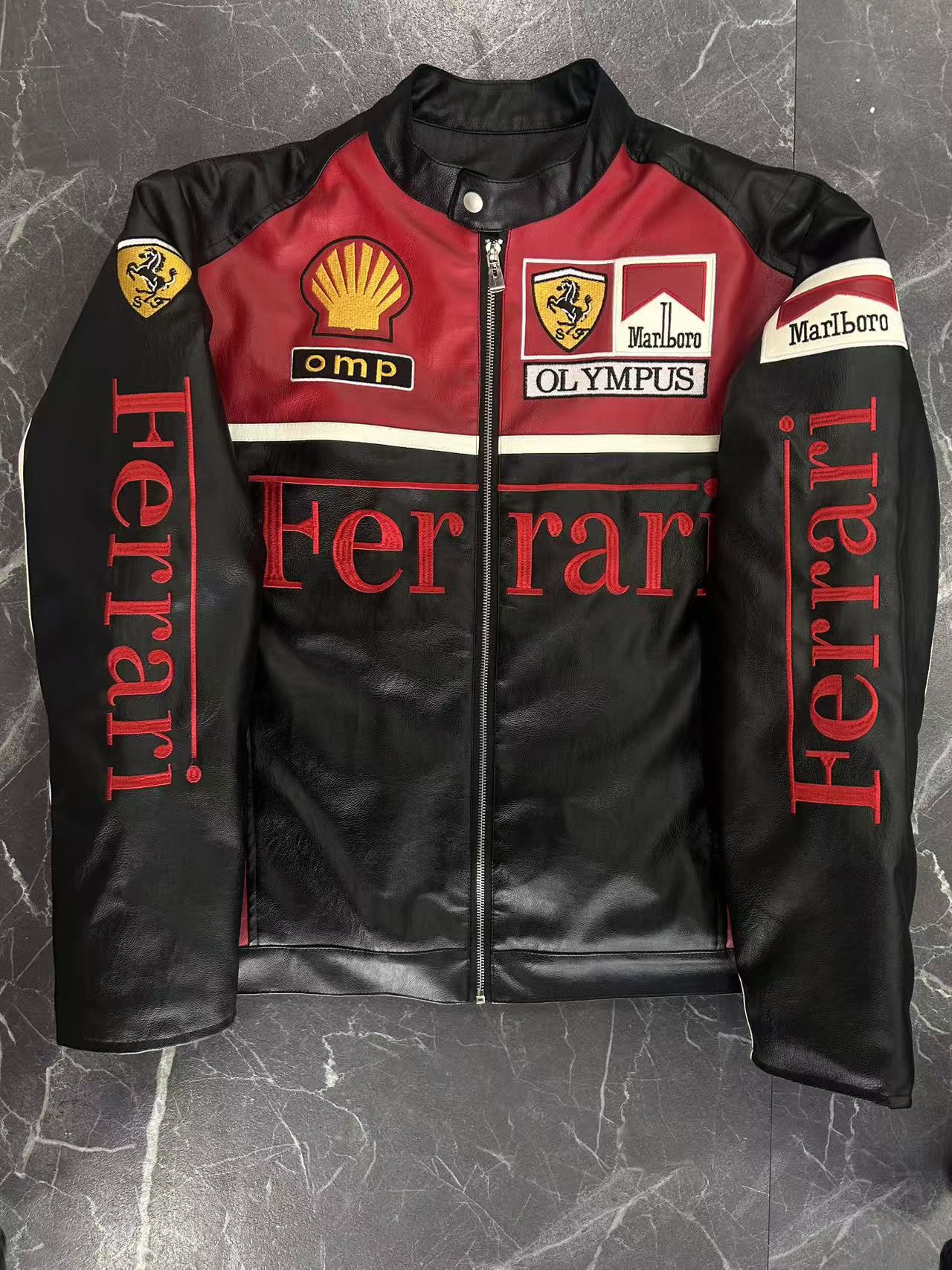 F1刺繍ジャケット卸売越境アマゾン秋冬婦人服新作ファッションゆったり長袖レトロアメリカンスタイル