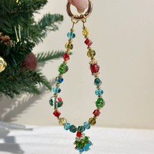 秋冬氛围感水晶圣诞树手机链小众高级感彩色甜美精致钥匙扣包挂件
