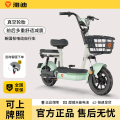 雅迪新国标通用小型电动电瓶自行车48V12A用户短途买菜时尚代步