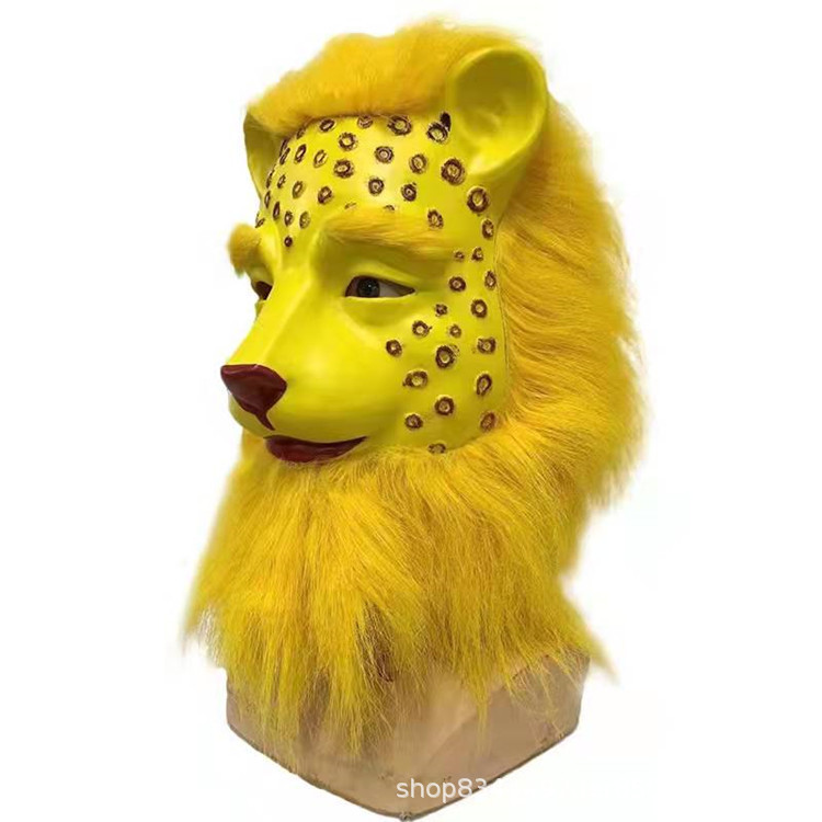 Cubierta de cabeza de máscara de leopardo de Halloween tocado de cosplay cubierta de cabeza de animal TikTok Red roja cubierta de cabeza de leopardo divertido