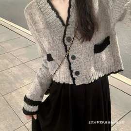 法式小香风短款开衫毛衣女2025早春秋装新款感针织衫外套上衣