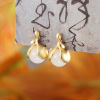 悦心 Stone inlay white jade, earrings, silver 925 sample