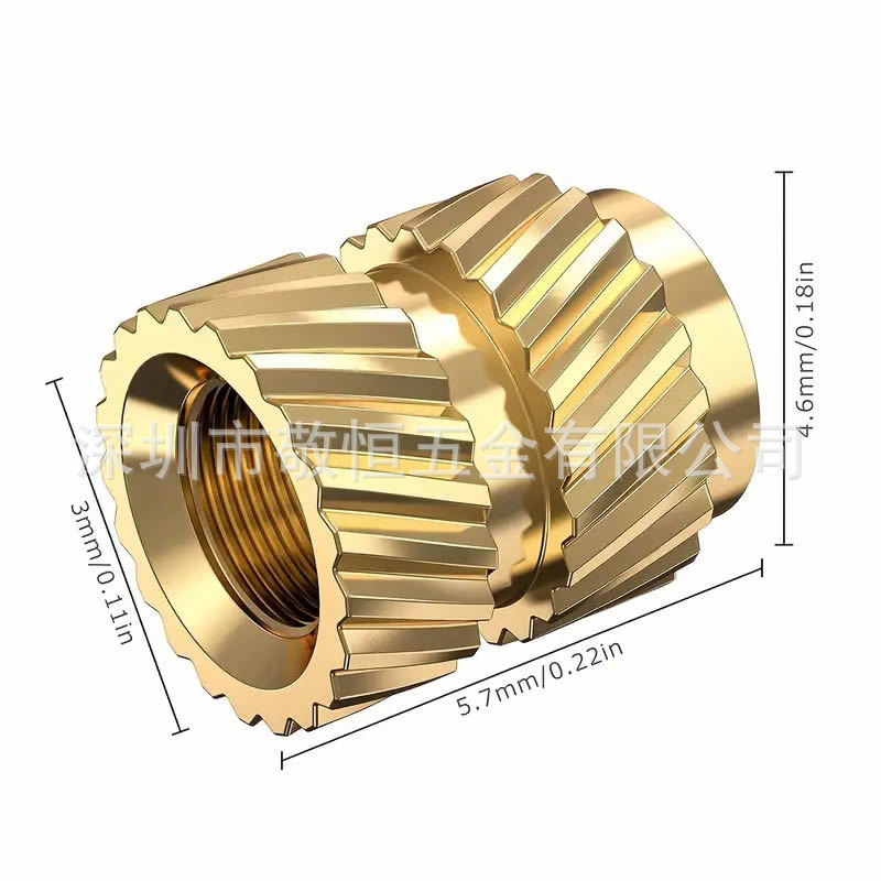 M3*5.7*4.6 injection molded hot-melt copper nut knurled embossed…