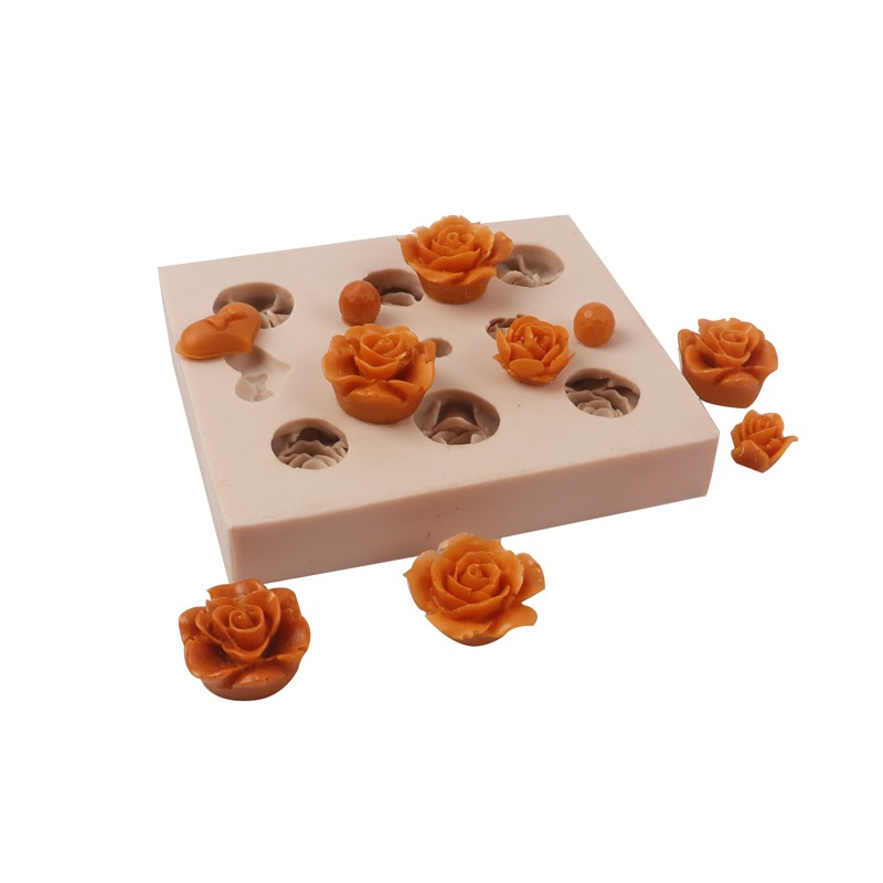 Epoxi amor flor fondant pastel molde Rosa borde decoración pastel molde para hornear