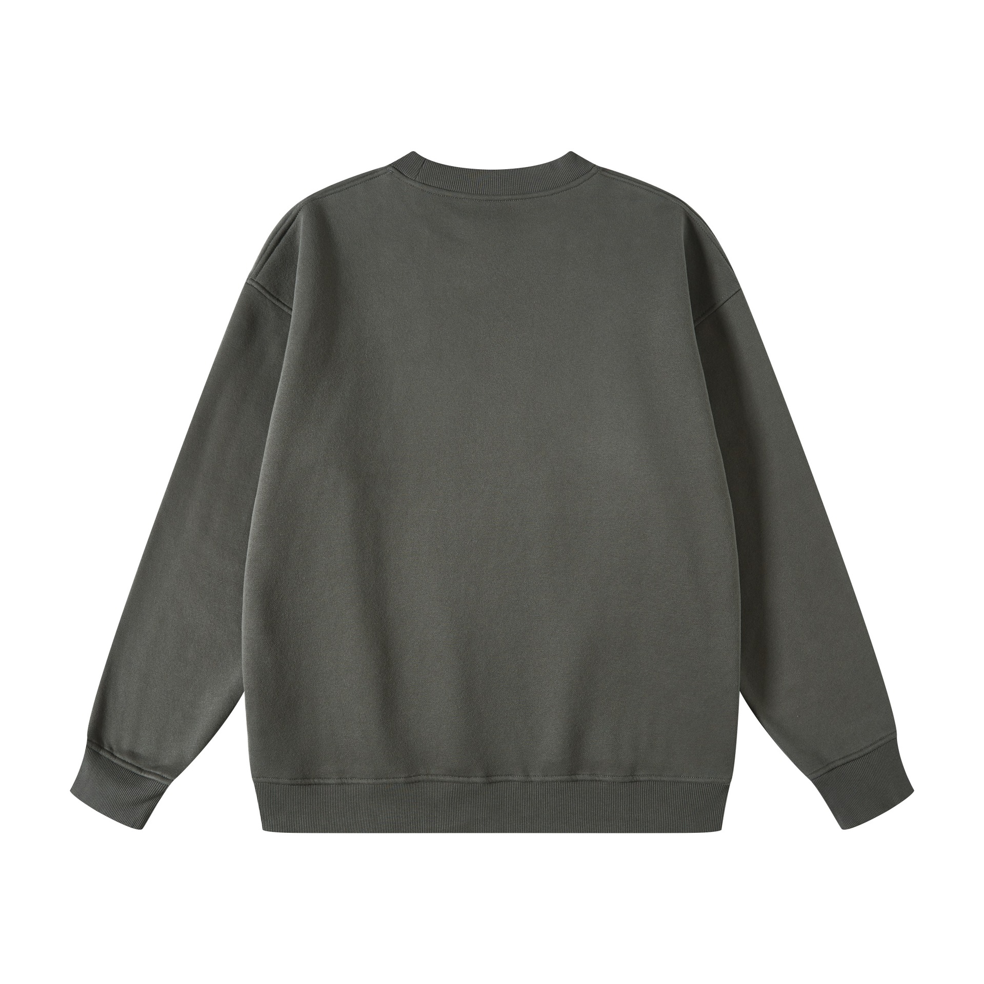 Sweat-shirt à col rond pour homme de marque décontractée et ample en velours 345 g plus couleur unie_voghion.com