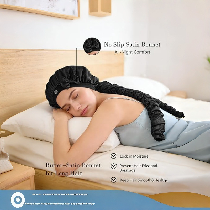 Cross-Border Amazon Satin Curling Cap That Does Not Require Heating, with Non-Slip Design, Suitable for Braided and Long Hair Styles