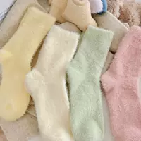 Колготки-гольфы женские японская бархатная демисезонные, пастельные цвета, один размер