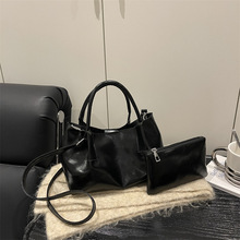 跨境洋气质感子母包2025冬季新款时尚百搭简约休闲单肩斜跨手提包