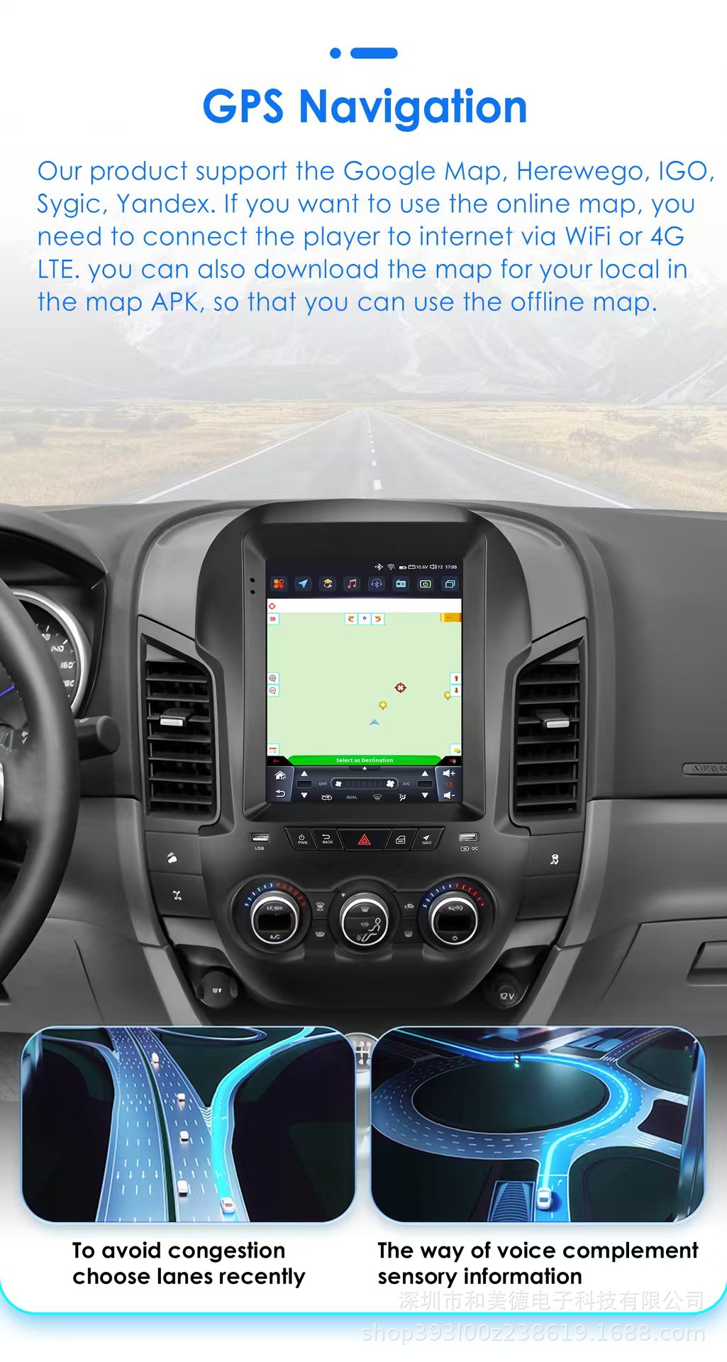 Suitable for Ford Everest 11-16 Models, Vertical Screen 9.7 Wireless Carplay Car Navigation Large Screen All-In-One Device