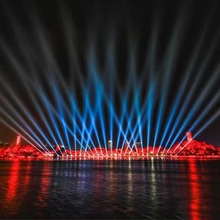 高楼远射程2000w空中玫瑰户外防水大功率楼顶探照灯遥控远距离