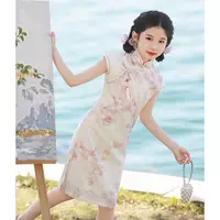 Девочки Cheongsam высокого класса национальный стиль для детей Новый китайский летний стиль