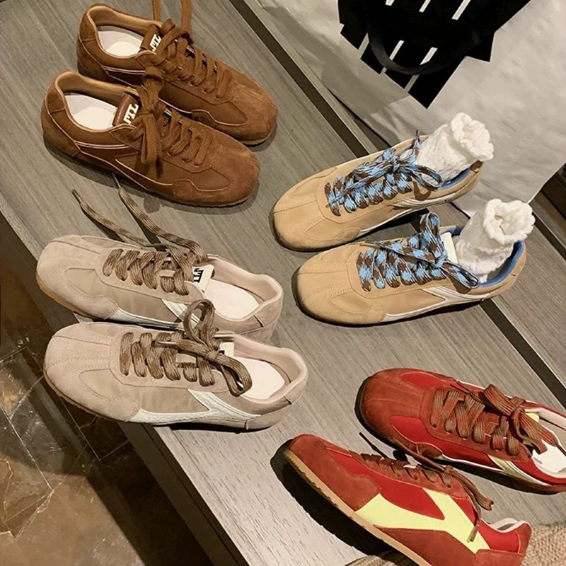 Виноградная мама studiolee модный ретро-контраст круглый квадрат повседневный стиль арганд тренировочные туфли для женщин новый стиль