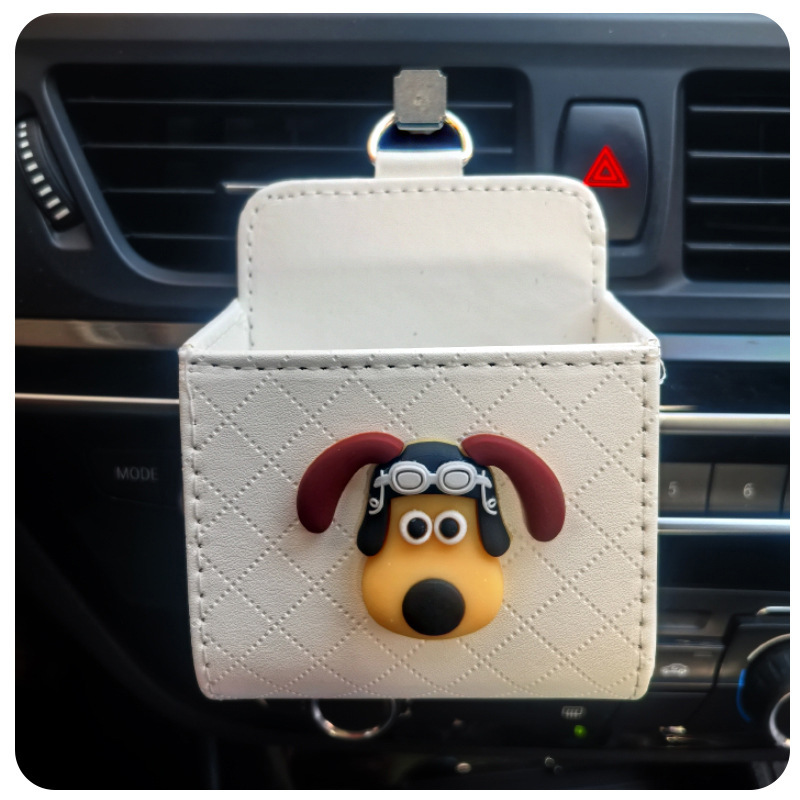 Bolsa de almacenamiento de salida de aire del automóvil Bolsa colgante del teléfono móvil Caja de almacenamiento de artículos diversos del automóvil creativo Almacenamiento colgante Xiaohongshu mismo estilo