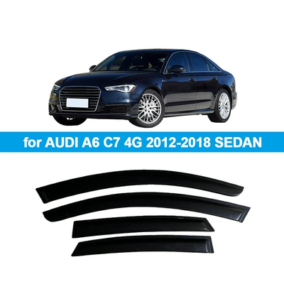 Suitable for Audi A6 C7 Sedan 2012-2018 Rain Shield Side Window Deflector Rain Eyebrow Thickened Version (Rain shield) - for-audi-a6-c7-sedan-2012-20184pcs