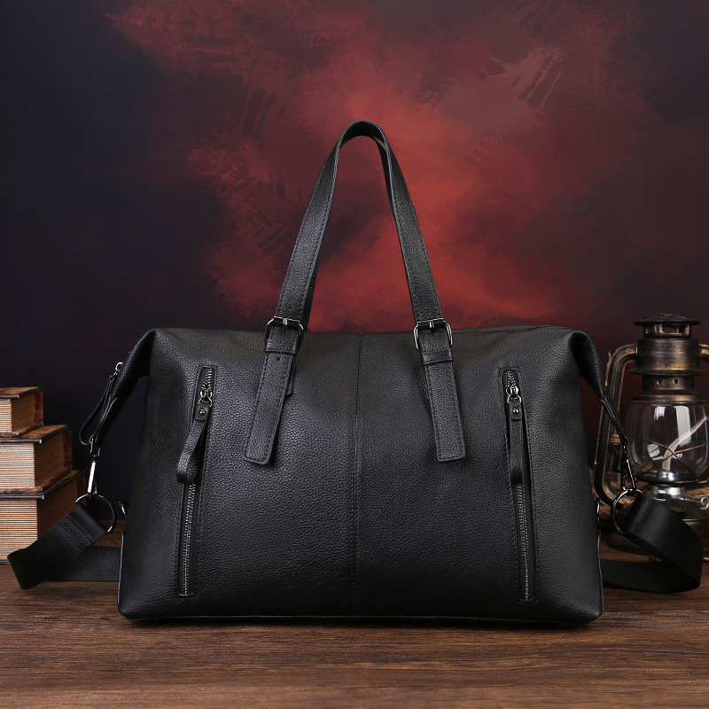 Cross-Border New Large Capacity Outdoor Gym Bag Fashion Casual Men's Travel Bag Genuine Leather Handbag And Crossbody Bag For Business Trips - Thumbnail 2