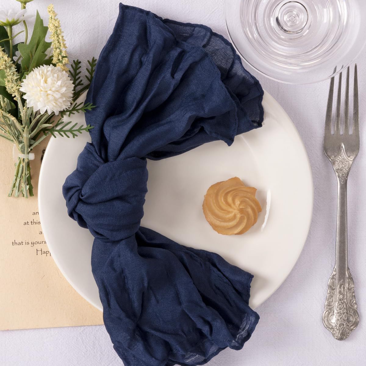 Transfronterizo Amazon crepe tela arrugada tela servilleta poliéster tela de gasa de Bali fiesta de boda tela de boca decoración pliegues