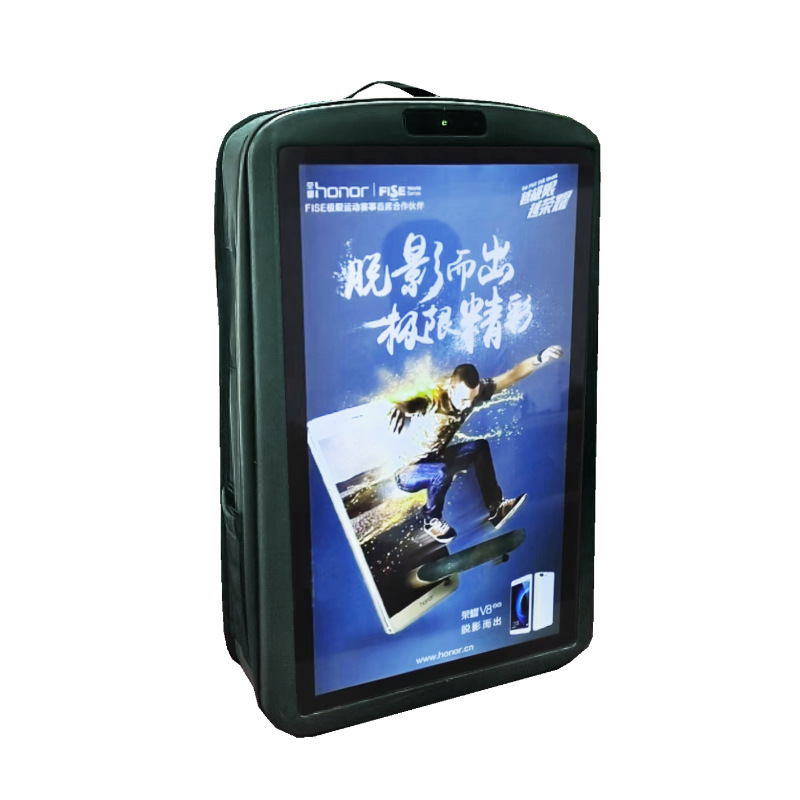 广告机背包21.5寸显示屏手机直播投屏LCD背包移动广告机LED背包