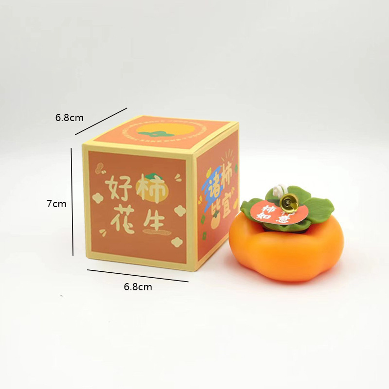 生柿アロマセラピーキャンドル缶大豆ワックス女の子の誕生日プレゼント万柿如意結婚式購入フルーツお土産バッチ|undefined