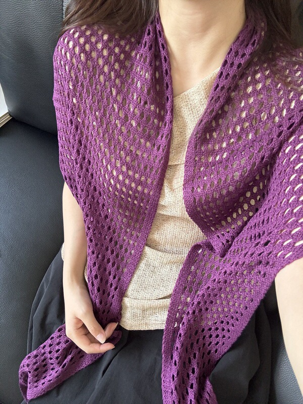 女性用ニット中空ソリッドカラーショール2025新しいエアコン付きの部屋多用途ネックプロテクター日焼け止め三角スカーフ西洋スタイルスカーフ|undefined