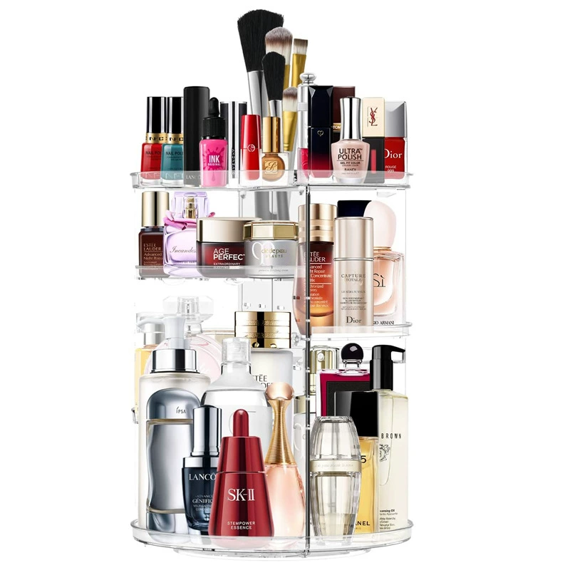 Rotating Countertop Storage Rack, Multi-Layer Cosmetic Organizer, 2–3 Tier Rotating Box