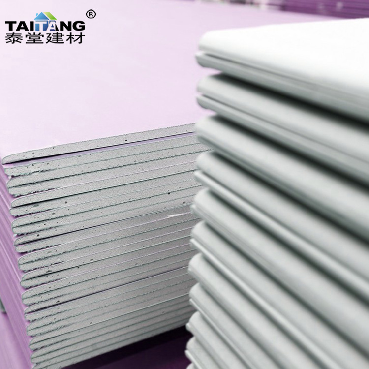 Suministro directo de fábrica de placa de yeso impermeable, techo de pared de papel, placa de yeso ignífuga, a prueba de humedad, resistente a la temperatura y insonorizado