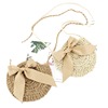 Fresh beach straw fashionable small bag for leisure with bow