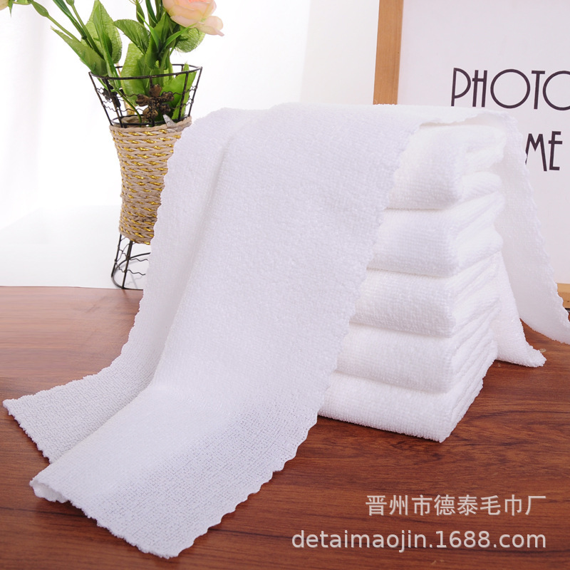Knitted Edge-Cut White Towels for Hotels, Inns, Disposable Use in Hotels and Restaurants, Foot Massage and Bath Centers, Wholesale, Thick and Durable