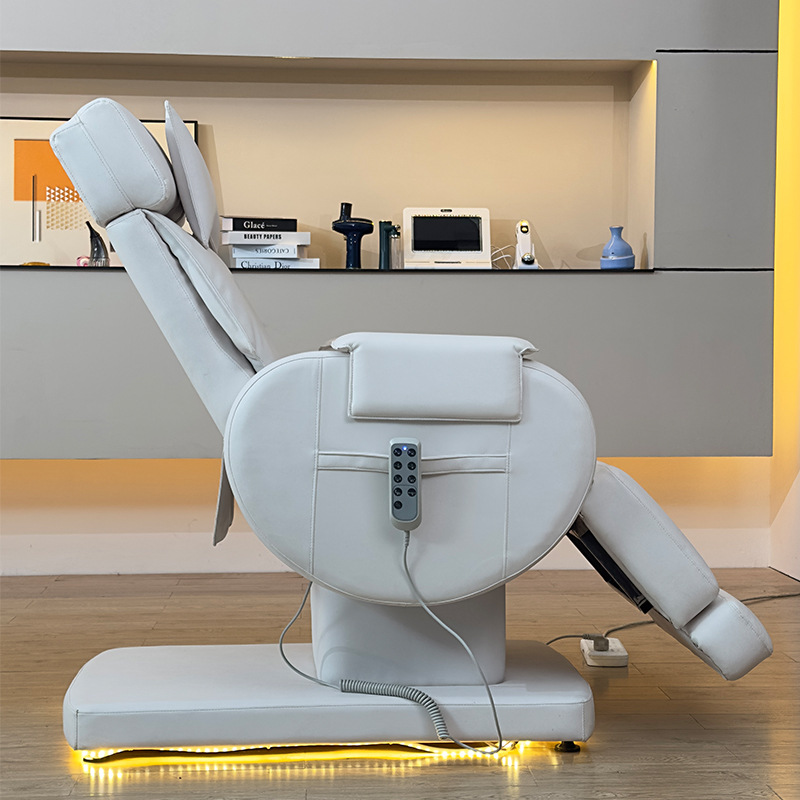 silla eléctrica multifuncional ajustable LED silla de belleza salón de belleza cama silla de bordado con calentamiento de la cama