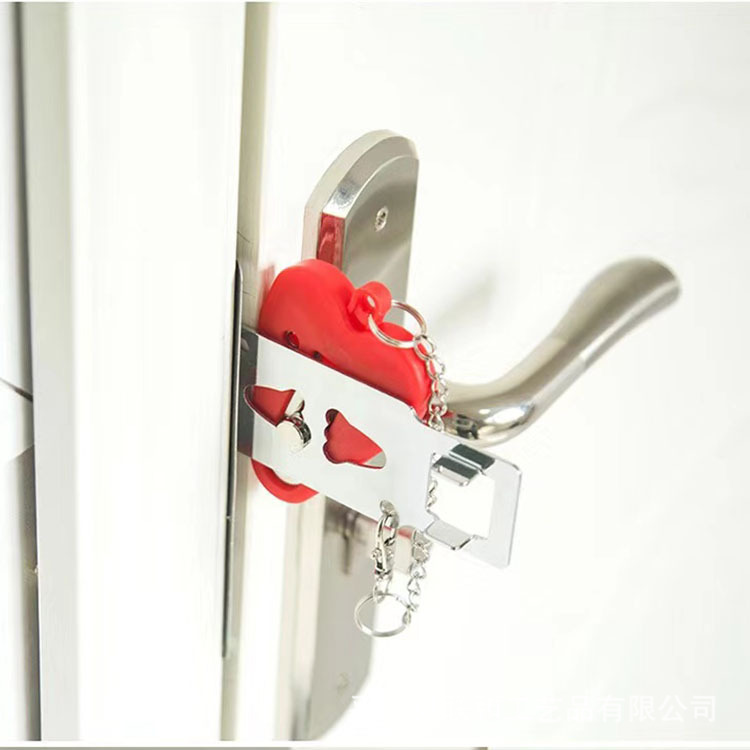thumbnail image 5 of Cerradura de puerta portátil Paquete de 2 cerraduras adicionales para mayor privacidad y seguridad en el hogar, el hotel y el apartamento, evita la entrada no autorizada, 5 of 5