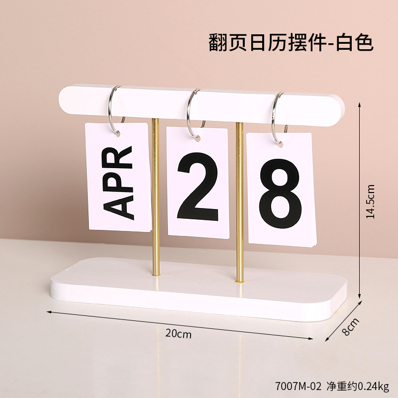 Madera Flip calendario escritorio creativo personalizado escritorio calendario hogar escritorio calendario joyería simple decoración decorativa de la tabla