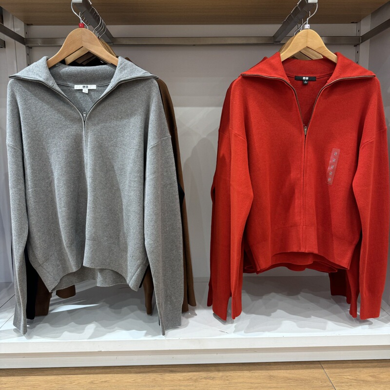 Smooth cotton zippered knitted cardigan for women and men/sweater jacket 2026 autumn and winter new model 487005