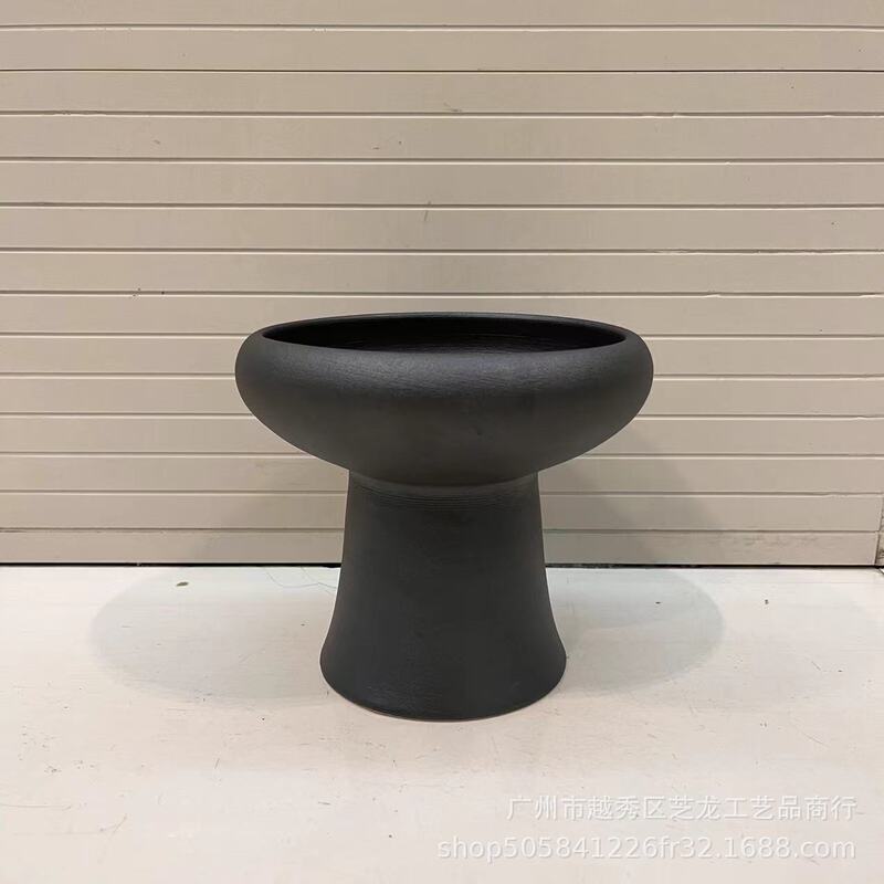 New Chinese style stoneware black ceramic fruit plate creative Japanese style Moss flower pot Zen dining table desktop decoration crafts New Chinese style stoneware black ceramic fruit plate creative Japanese style Moss flower pot Zen dining table desktop decoration crafts