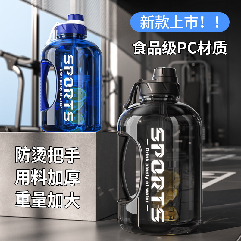 Wholesale Internet Celebrity Water Cup Large Capacity Plastic Sports Water Bottle Summer Straw Cup Portable Big Belly Cup Tons of Buckets