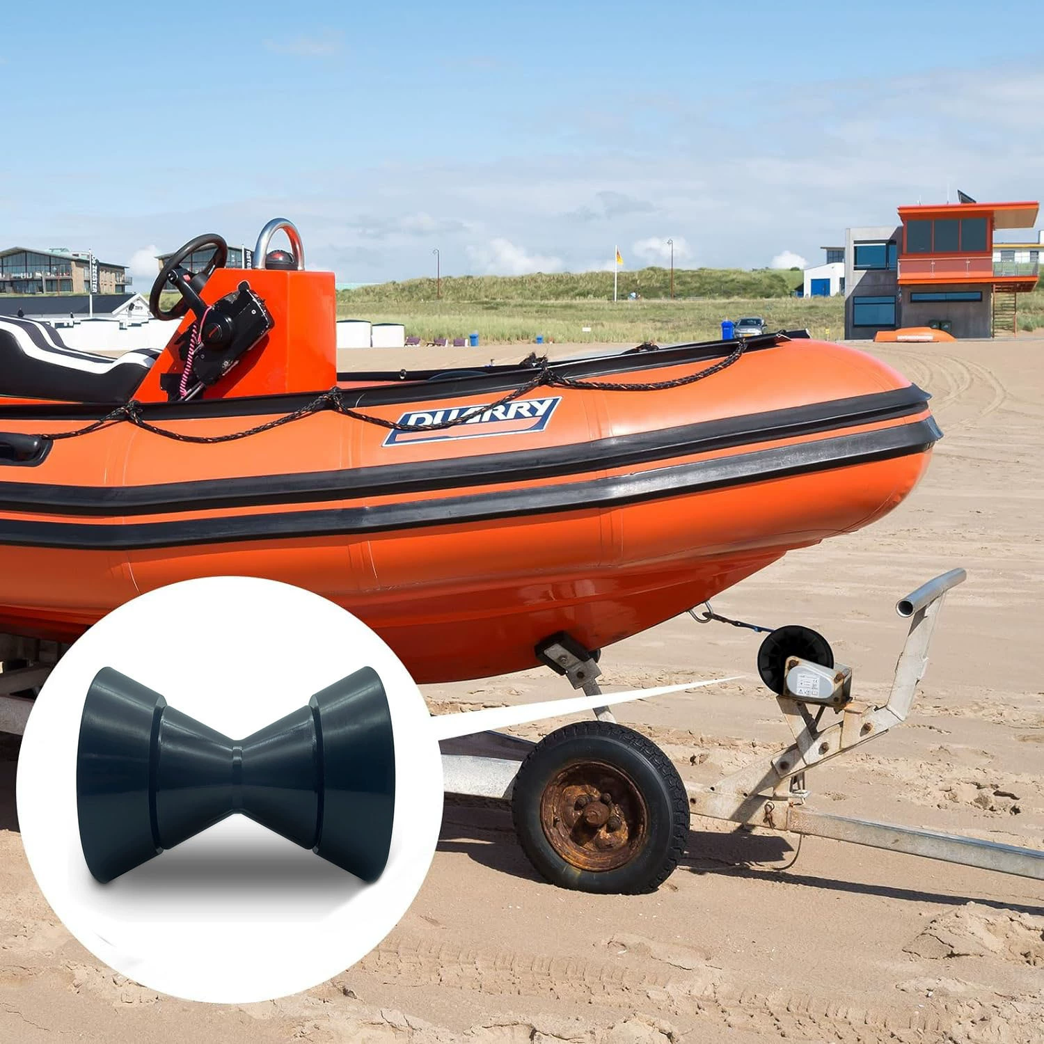 4-дюймовый каток-трейлер в форме дуги с спицами, подходящими для осей 1/2 дюйма