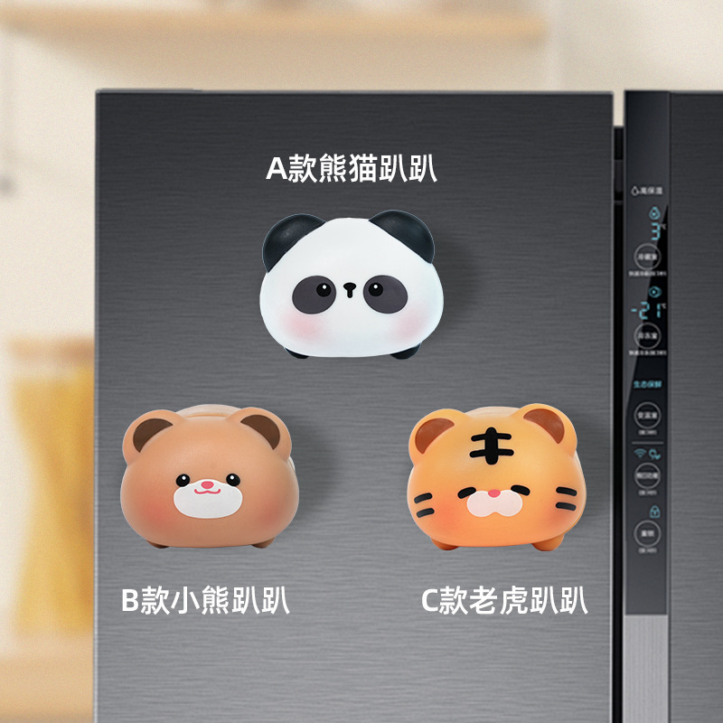 创意可爱趴趴冰箱贴卡通磁吸立体小动物萌宠居家装饰品现货批发|undefined