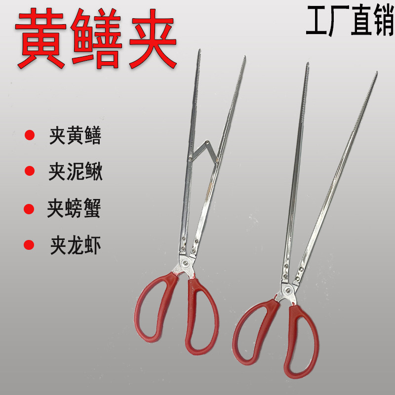 不锈钢黄鳝夹抓泥鳅抓螃蟹鱼虾防滑夹子多功能控鱼钳专用赶海工具