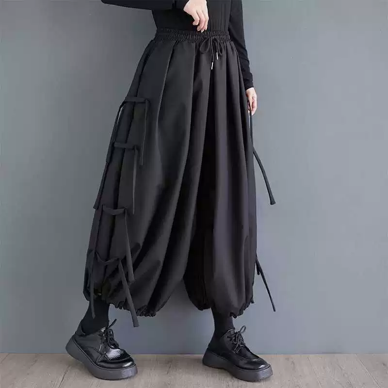 Demi-season trousers, oversize, plus size, elastic waist