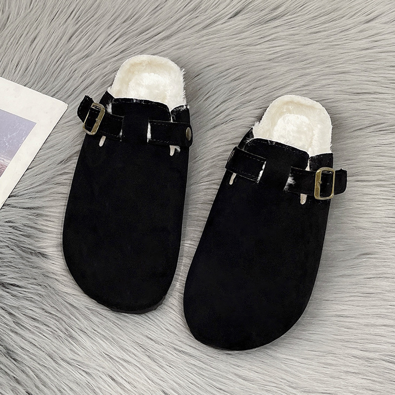 Baotou zapatillas mujer pareja corcho arrastre deseo transfronterizo más tamaño Comercio exterior zapatos romanos casuales medio arrastrado marea zapatos perezosos