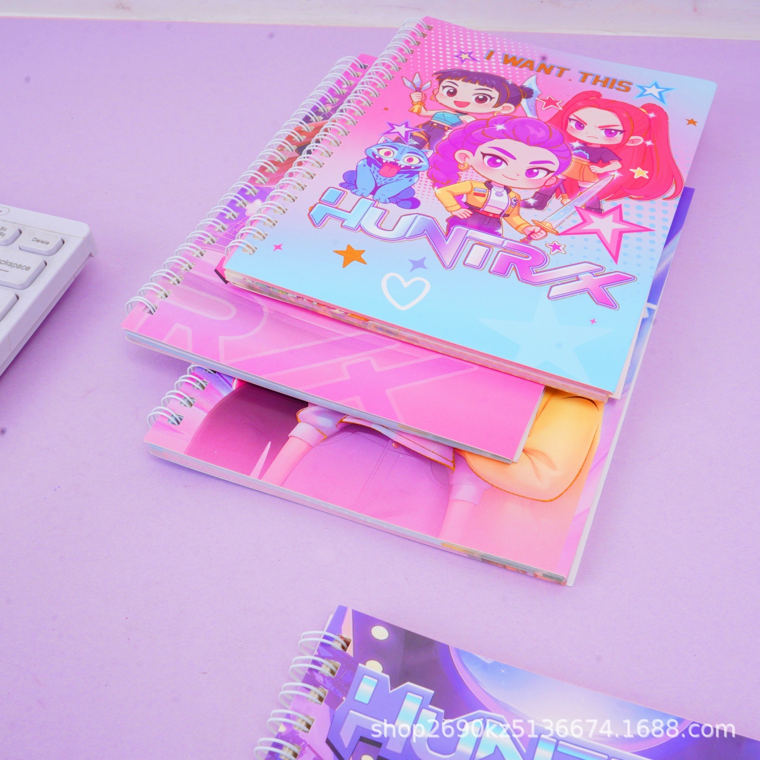 Cuaderno Espiral Dibujos Animados de Giro Horizontal para Estudiantes