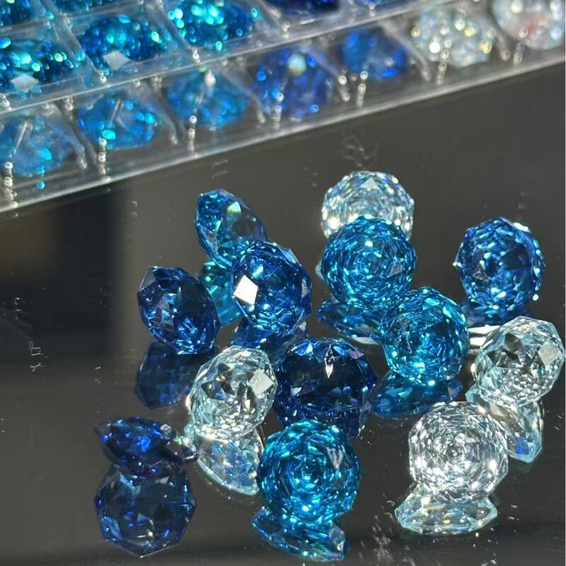 Tiktok Trending Octagonal Aaaaa Millennium Rose Cut Iridescent Synthetic Zircon DIY Loose Stone Accessories Without Setting