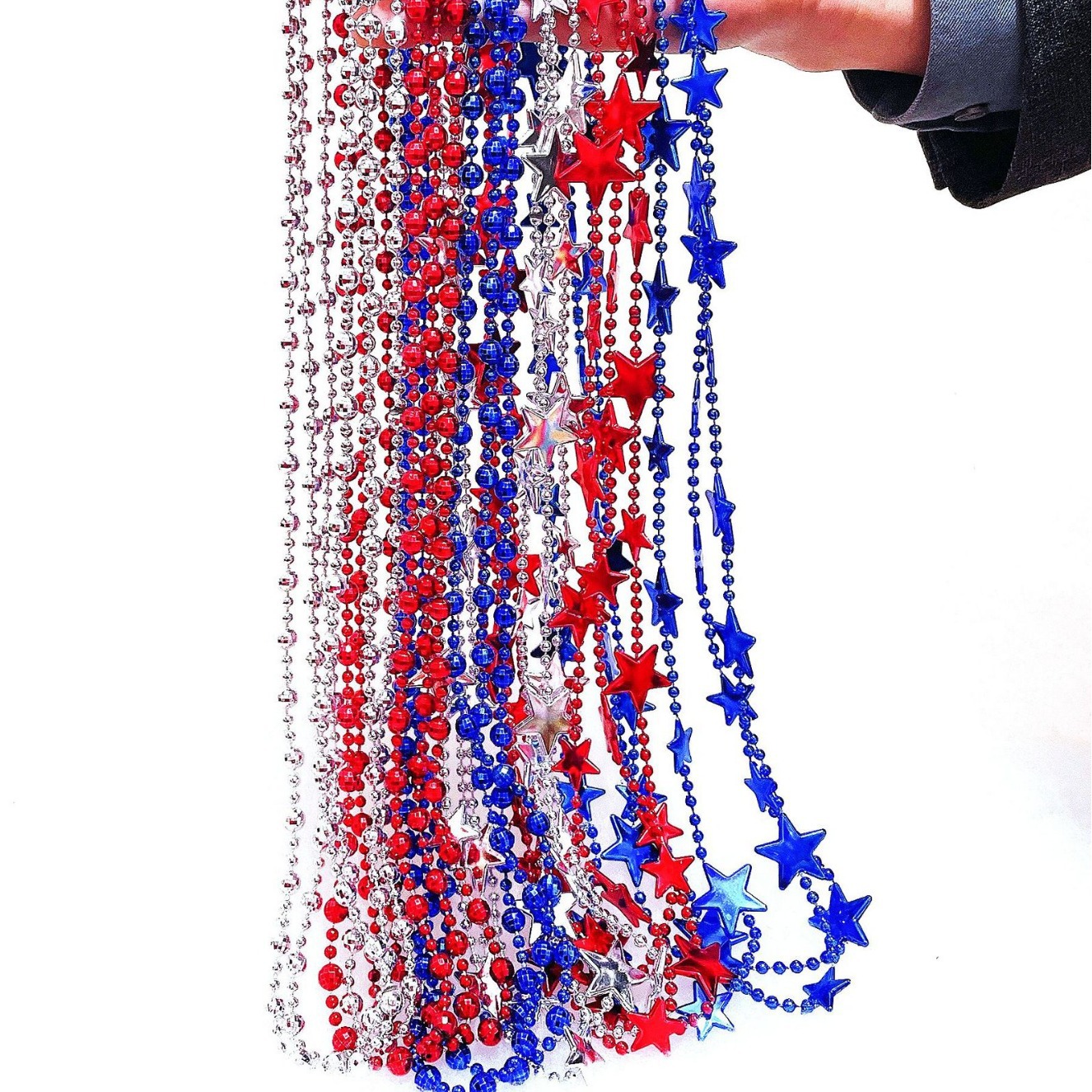 Collar del Día de la Independencia Collar del Día Nacional de los Estados Unidos Decoración del festival Cadena de cuentas Fiesta Fiesta Colgante de plástico Collar transfronterizo