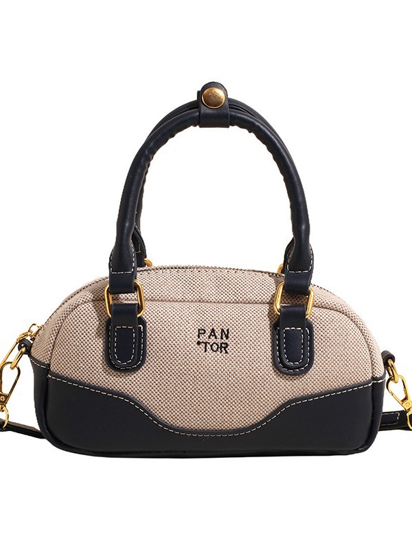 Bolso de mujer 2025 nuevo lino transfronterizo empalme bolso de mano pequeño bolso cuadrado de alta calidad de comercio exterior moda mochila